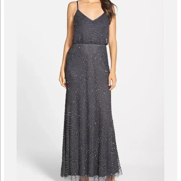 adrianna papell deco beaded dress Adrianna Papell Platinum 40437